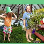 Maya & Ella green background